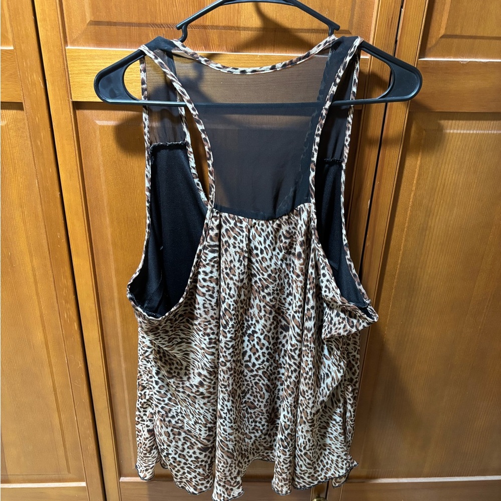 HeartSoul Leopard Print Ruffled Tank Top - Picture 3 of 3
